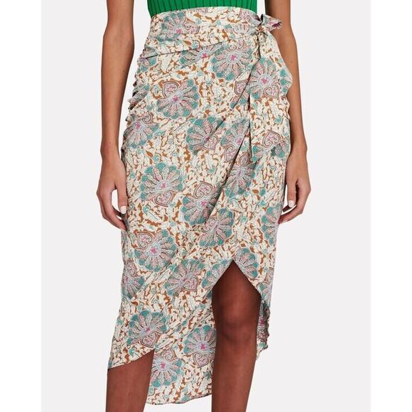 $478 VERONICA BEARD ALLAIRE SKIRT IN MULIT COLOR PRINT SIZE 2 Silk - Picture 3 of 5